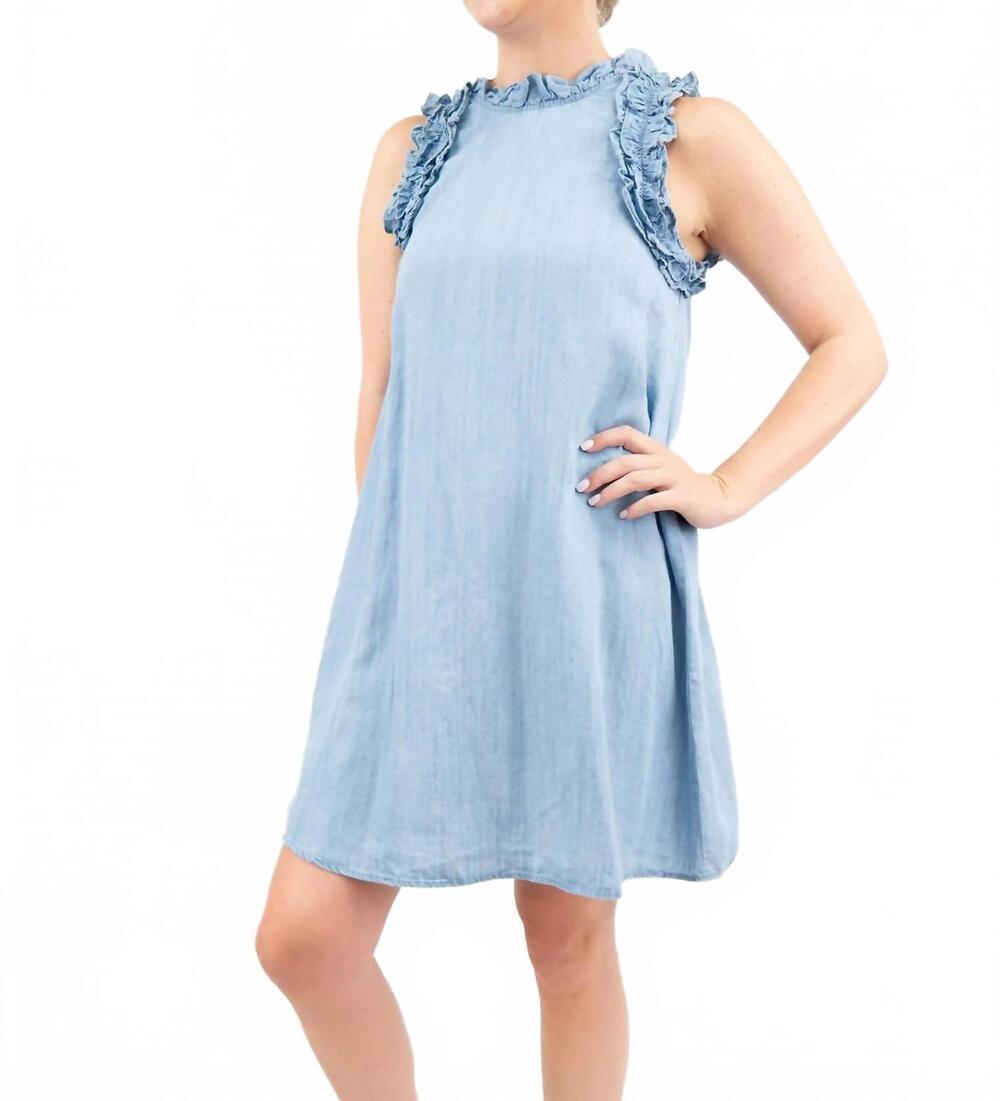 NEW PRETTY FOLLIES no blues here mini dress in blue